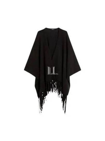 Pomposa Fringe Cape Black - MAX MARA - BALAAN 2