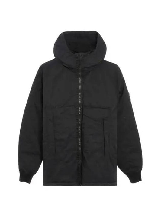 Opaque Nylon Twill Down Padded Black - STONE ISLAND - BALAAN 2