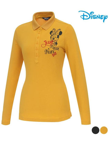 Female character artwork collar point long sleeve t shirt DN3LTS012 - DISNEY GOLF - BALAAN 1