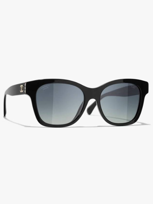 Eyewear Square Acetate Glass Pearl Sunglasses Black - CHANEL - BALAAN 2