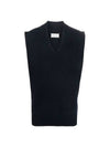 Men's Back Stitch V-Neck Knit Vest Navy - MAISON MARGIELA - BALAAN 1