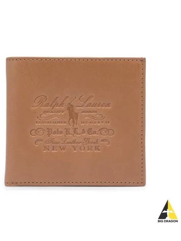 Billfold Cow Leather Wallet Beige - POLO RALPH LAUREN - BALAAN 1