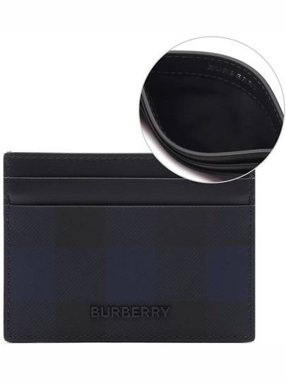 Check Leather Card Wallet Navy - BURBERRY - BALAAN 2