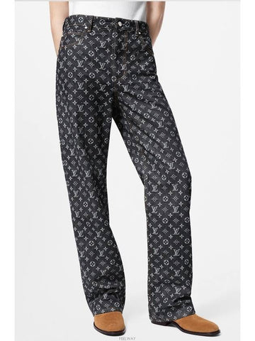 1AFX32 Monogram Jacquard Denim Skate Pants - LOUIS VUITTON - BALAAN 1