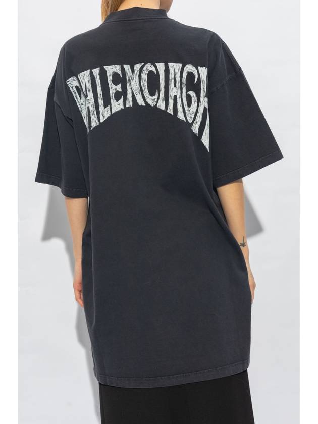 Women's BLACK logo print t-shirt 739037 TPVU4 1569 - BALENCIAGA - BALAAN 5