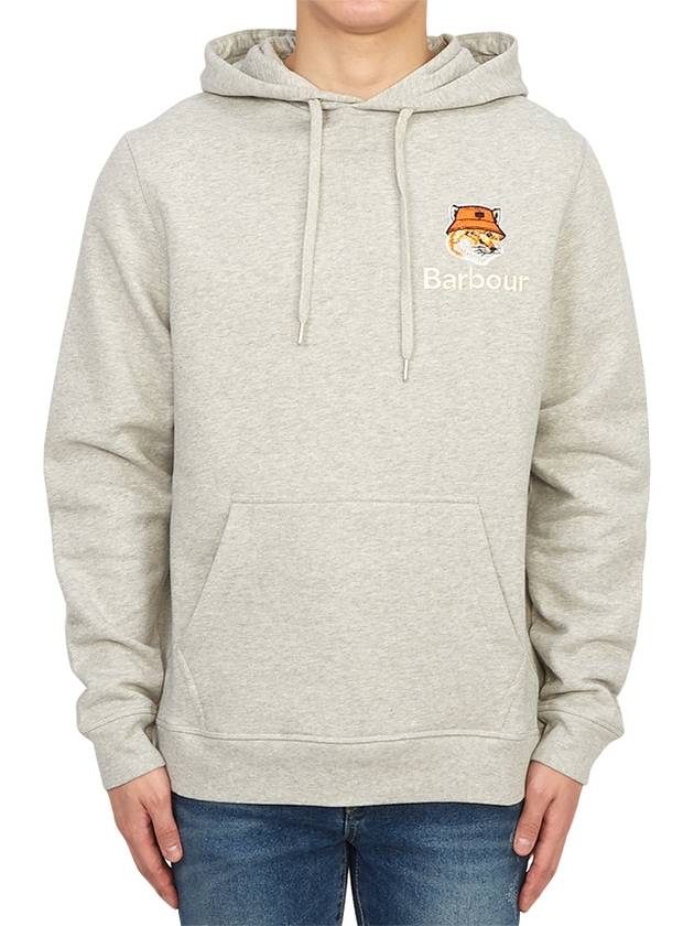 Fox Head Logo Hoodie Grey - BARBOUR - BALAAN 2