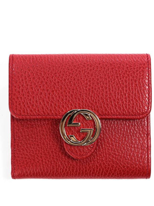 GG Interlocking Half Wallet Red - GUCCI - BALAAN 2