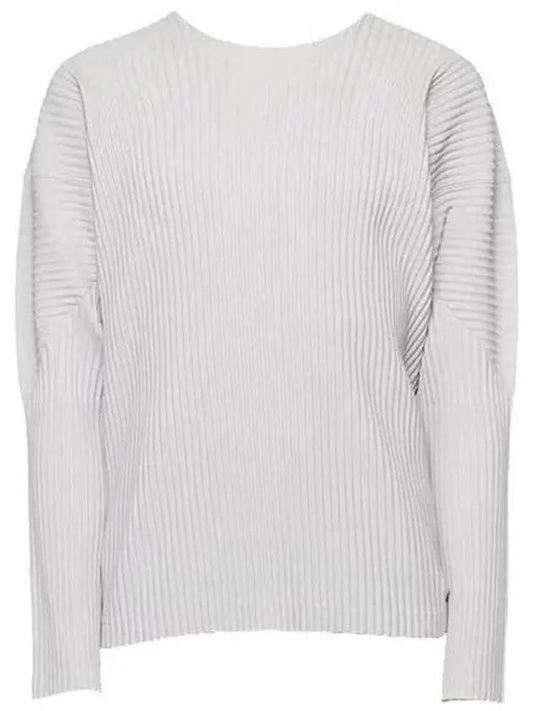 Pleated Long Sleeve T-Shirt Light Grey - ISSEY MIYAKE - BALAAN 2