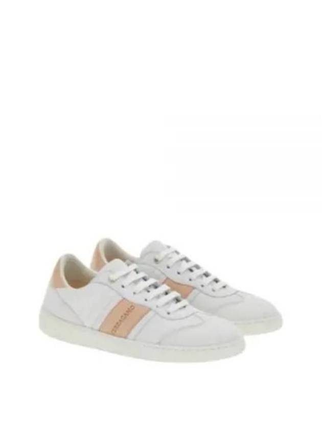 Logo Leather Low Top Sneakers Ivory - SALVATORE FERRAGAMO - BALAAN 2