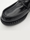 Chocolate Brushed Leather Loafers Black - PRADA - BALAAN 8