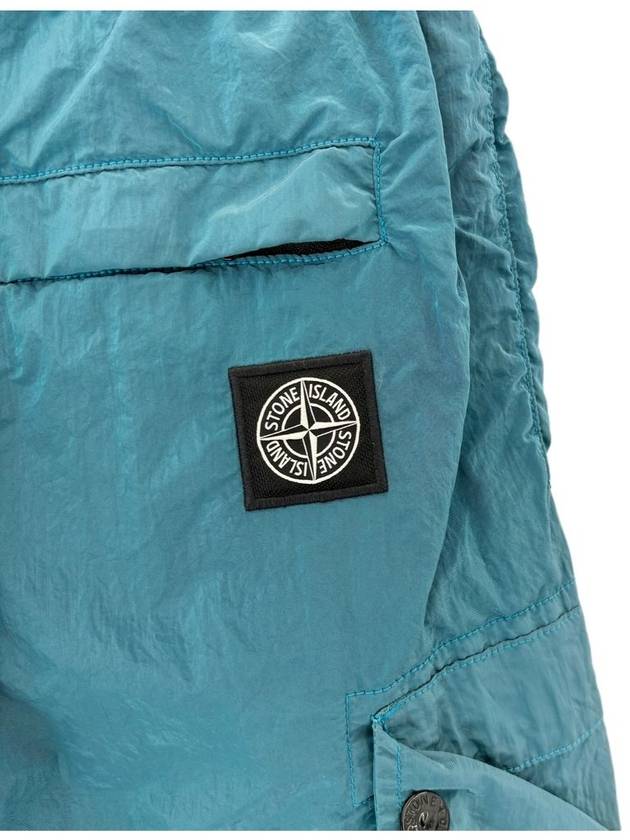 Logo Patch Nylon Swim Shorts Blue - STONE ISLAND - BALAAN 5