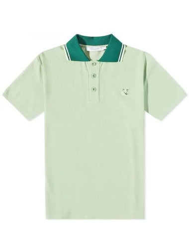 Tonal Fox Head Patch Polo Shirt Mint - MAISON KITSUNE - BALAAN 1