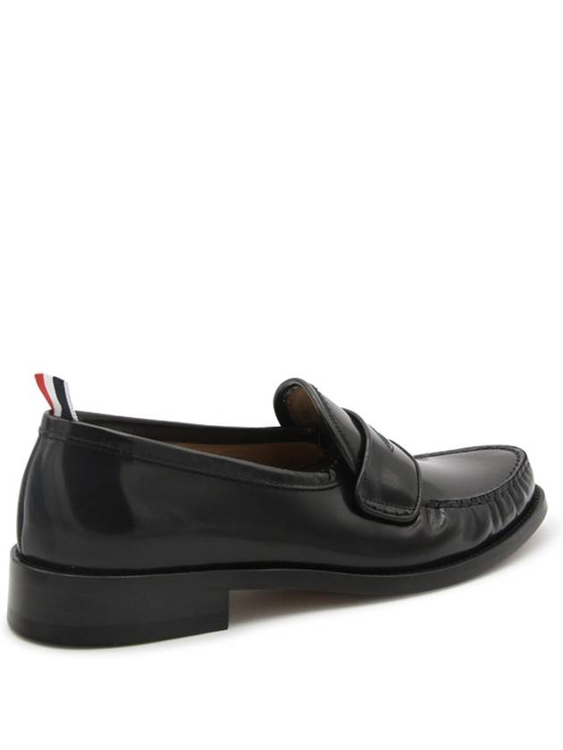 Pleated Leather Penny Loafers Black - THOM BROWNE - BALAAN 4