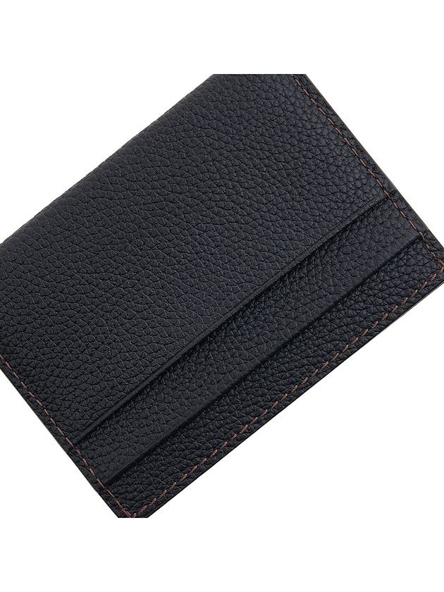 Grainy TB Logo Calfskin Card Wallet Black - BURBERRY - BALAAN 8