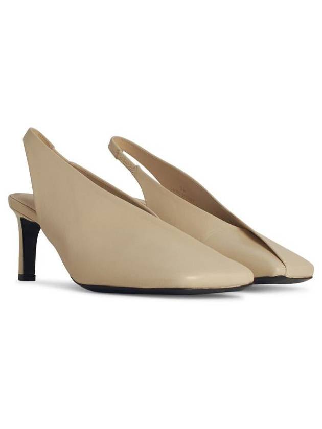 Jil Sander Ivory Leather Slingbacks - JIL SANDER - BALAAN 2