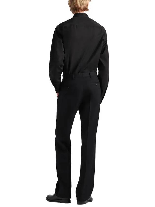 Cotton Long Sleeve Shirt Black - PRADA - BALAAN 4