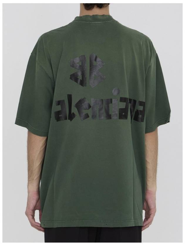 Tape Type Short Sleeve T-Shirt Green - BALENCIAGA - BALAAN 5