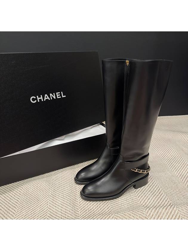 CC bag chain logo long boots black - CHANEL - BALAAN 4