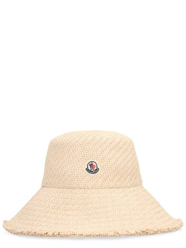 Moncler Raffia Wide Brim Hat - MONCLER - BALAAN 1