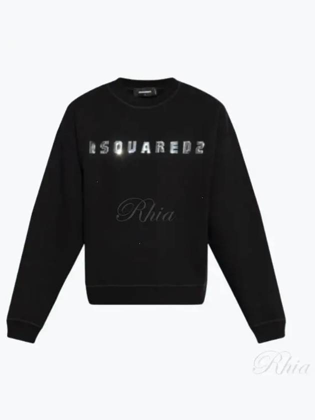 Logo Brushed Fleece Relaxed Fit Sweatshirt Black - DSQUARED2 - BALAAN 2