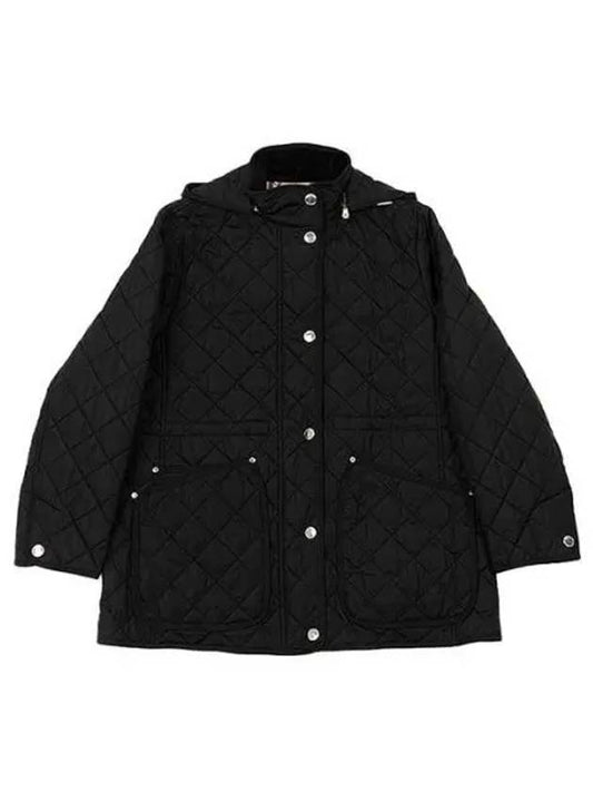 Diamond Quilted Long Nylon Jacket Black - BURBERRY - BALAAN 2