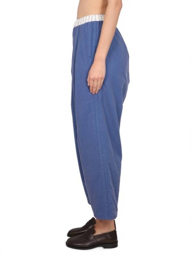 Loose Fit Cotton Crop Pants Blue - MAISON MARGIELA - BALAAN 4