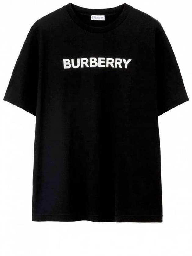 Logo Print Crew Neck Cotton Short Sleeve T-Shirt Black - BURBERRY - BALAAN 2