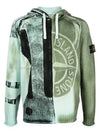 Manual Print Treatment Montion Saturation Knit Hoodie Green - STONE ISLAND - BALAAN 2