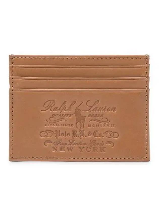 Billfold Cow Leather Card Case Beige - POLO RALPH LAUREN - BALAAN 1