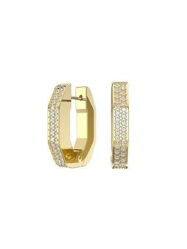 Dextera Octagon Small Hoop Earrings Gold - SWAROVSKI - BALAAN 1