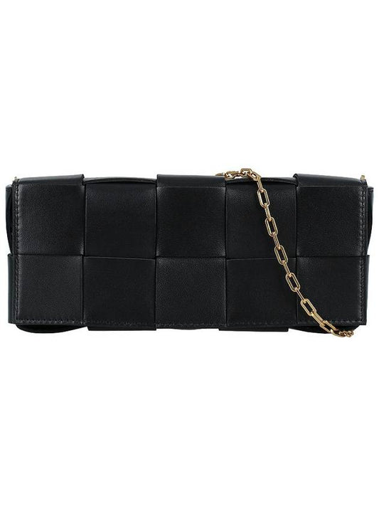 Cassette Bag Pouch On Chain Shoulder Bag Black - BOTTEGA VENETA - BALAAN 2