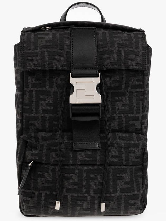 Fendiness FF Fabric Small Backpack Black - FENDI - BALAAN 2