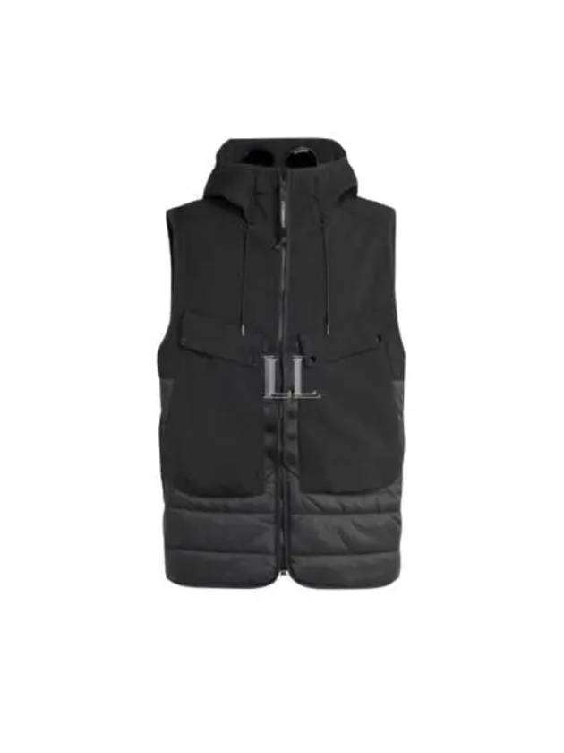 Shell R Mix Goggle Hooded Padded Vest Black - CP COMPANY - BALAAN 2