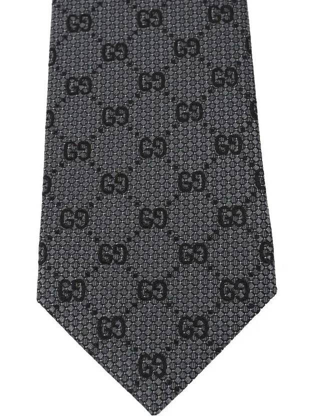 GG Silk Jacquard Neck Tie Grey - GUCCI - BALAAN 4