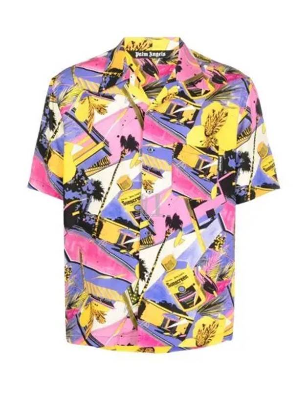 Men's Miami Mix Bowling Short Sleeve Shirt - PALM ANGELS - BALAAN 2