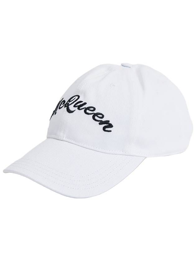 Embroidered Logo Baseball Cap White - ALEXANDER MCQUEEN - BALAAN 2