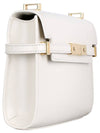 Manhattan Mini Embossed Gold-Tone Logo Leather Cross Bag Blanc Vintage - SAINT LAURENT - BALAAN 5