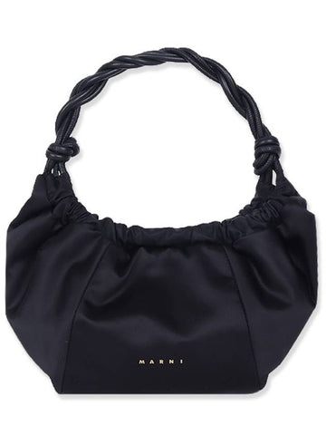 Nylon Hobo Shoulder Bag Black - MARNI - BALAAN 1