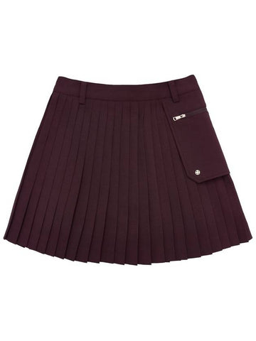 Outpocket Pleated Skirt Wine - BUTTONPLAY - BALAAN 1