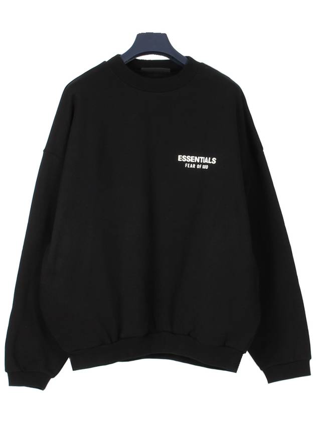 Essentials Logo Print Crew Neck Sweatshirt Black - FEAR OF GOD ESSENTIALS - BALAAN 2