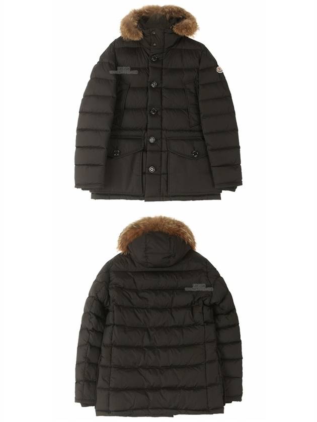 Men's Cluny Hooded Fur Short Padding Black - MONCLER - BALAAN 5