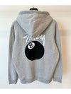 AU Australia SOLID 8BALL hooded zip up ST035201 STRONG GRAY MARL MENS M L - STUSSY - BALAAN 8