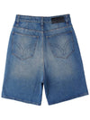 Alex Wide Denim Bermuda Shorts Blue - AMI - BALAAN.