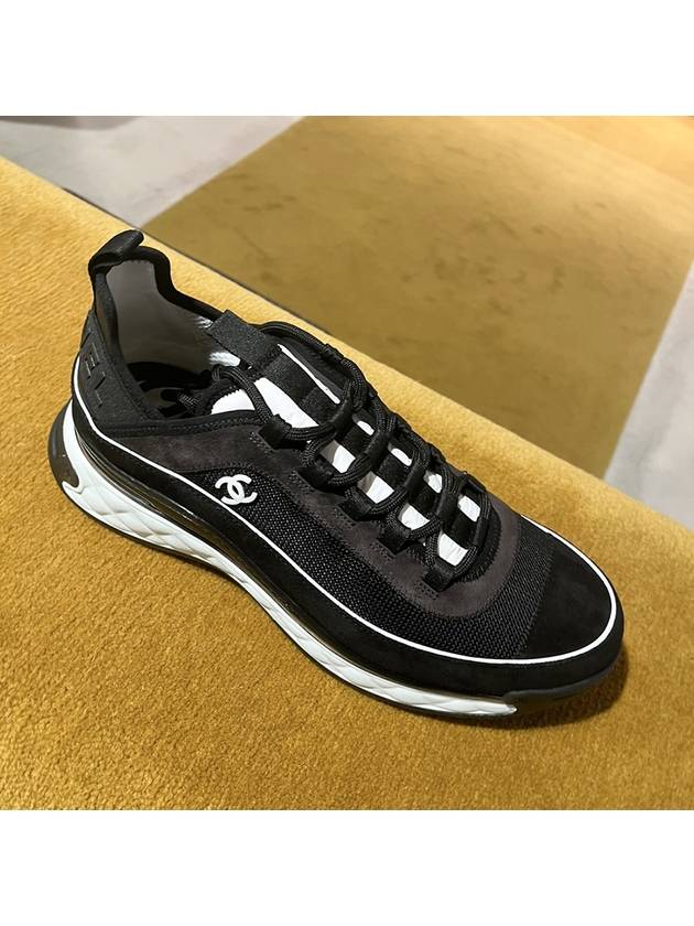 Mixed Fibers Fabric Suede Calfskin Low-Top Sneakers Black - CHANEL - BALAAN 3