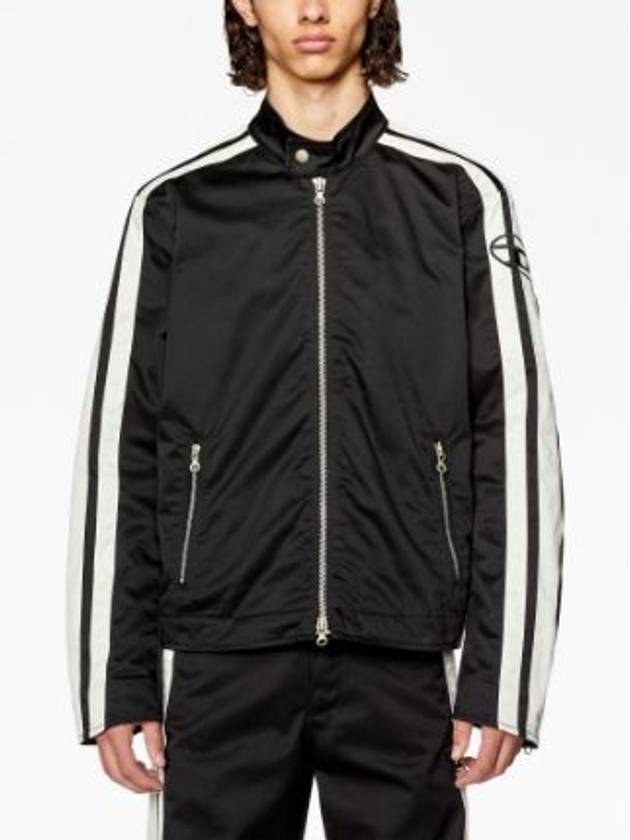 J Beck Logo Zip-Up Biker Jacket Black White - DIESEL - BALAAN 3