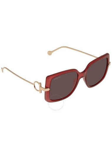 Salvatore Ferragamo Burgundy Square Ladies Sunglasses SF913S 606 55 - SALVATORE FERRAGAMO - BALAAN 1