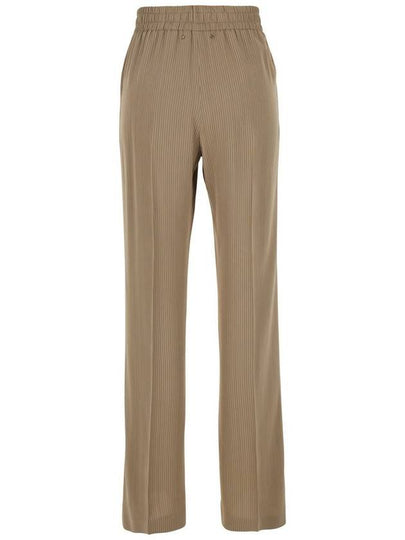 'Brittany' Beige Pants With Logo Charm Detail On The Rear And All-Over Striped Motif In Viscose Blend Woman - GOLDEN GOOSE - BALAAN 2