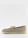 Triangle Logo Suede Leather Loafer Desert Beige - PRADA - BALAAN 3