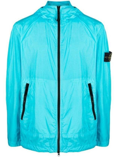 Men's Wappen Patch Nylon Hooded Jacket Light Blue - STONE ISLAND - BALAAN 1