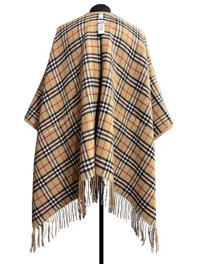 Women's Check Reversible Wool Cape Beige - BURBERRY - BALAAN 11